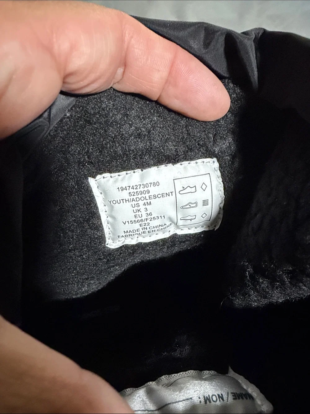 Lands' End Black Kids' Snow Boots with White Trim